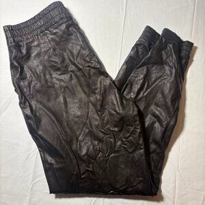 SPANX BLACK LEATHER JOGGER PULL ON PANTS SIZE XL